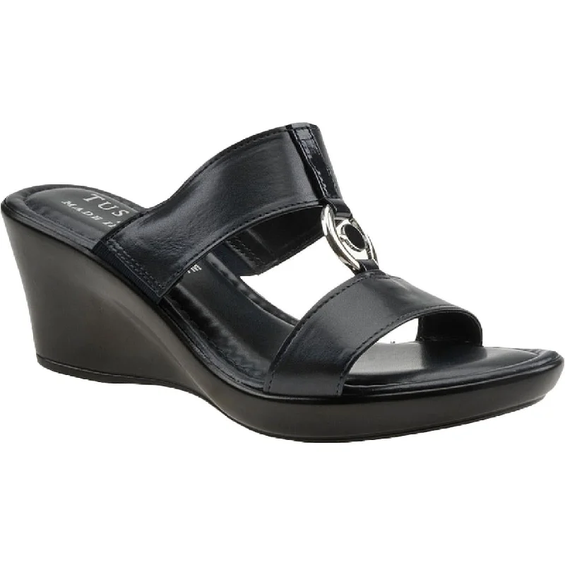 Women's Flat Slide Sandals with a Memory Foam Insole in White for All - Day ComfortTuscany By Easy Street Womens Calla Faux Leather Slip On Wedge Sandals Women's Flat Slide Sandals with a Memory Foam Insole in White for All - Day ComfortTuscany By Easy Street Womens Calla Faux Leather Slip On Wedge Sandals
