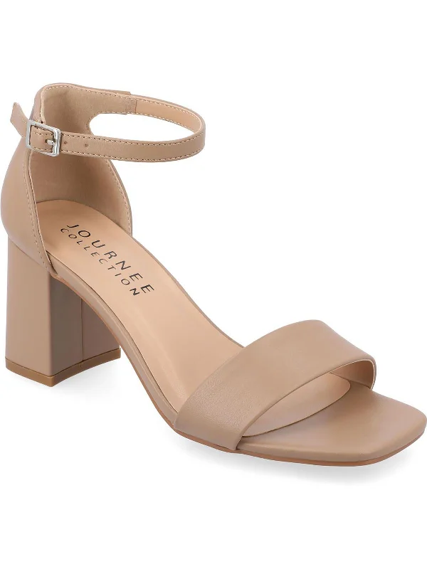 Women's Ankle - Strap Sandals with a Block Heel in Red for a Sophisticated StyleVALENNCIA Womens Faux Leather Open Toe Block Heel Women's Ankle - Strap Sandals with a Block Heel in Red for a Sophisticated StyleVALENNCIA Womens Faux Leather Open Toe Block Heel
