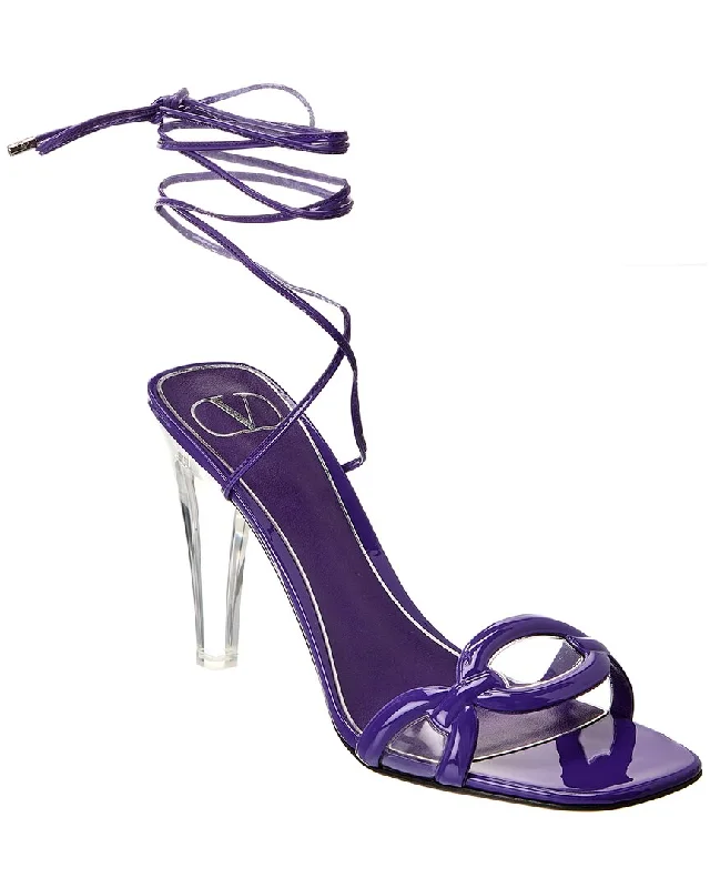Women's Ankle - Strap Sandals with a Block Heel in Red for a Sophisticated StyleValentino 100 Patent & Vinyl Sandal Women's Ankle - Strap Sandals with a Block Heel in Red for a Sophisticated StyleValentino 100 Patent & Vinyl Sandal