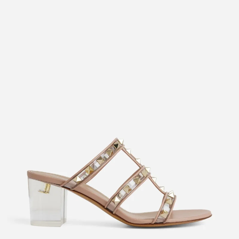 Women's Ankle - Strap Sandals with a Block Heel in Red for a Sophisticated StyleValentino Garavani Rockstud Block-Heeled Sandals Women's Ankle - Strap Sandals with a Block Heel in Red for a Sophisticated StyleValentino Garavani Rockstud Block-Heeled Sandals