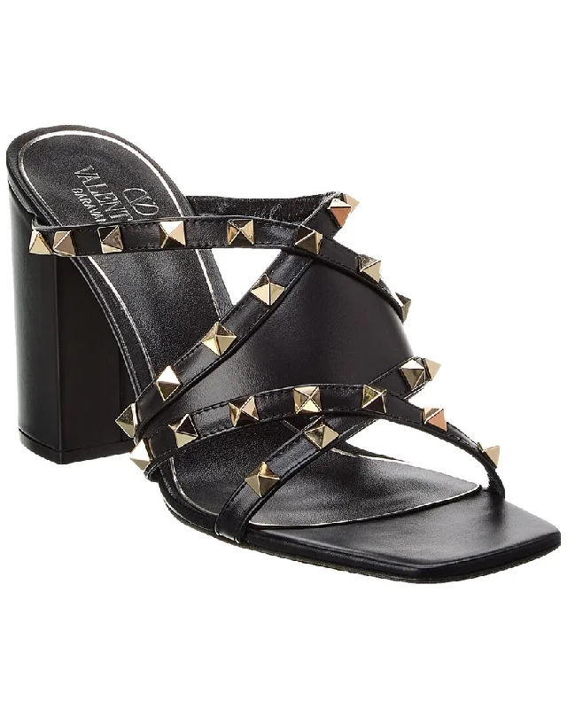 Shock - Absorbing Women's Sandals with a Soft Insole in Black for Active LifestylesValentino Rockstud 90 Leather Sandal Shock - Absorbing Women's Sandals with a Soft Insole in Black for Active LifestylesValentino Rockstud 90 Leather Sandal