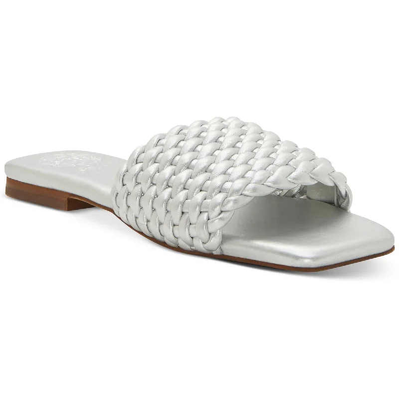 Women's Ankle - Strap Sandals with a Block Heel in Red for a Sophisticated StyleVince Camuto Womens Arissa Leather Woven Slide Sandals Women's Ankle - Strap Sandals with a Block Heel in Red for a Sophisticated StyleVince Camuto Womens Arissa Leather Woven Slide Sandals