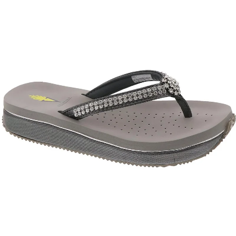 Women's Sandals with a Glitter - Coated Strap in Gold for a Sparkly Summer OutfitVolatile Womens Sol Rhinestone Slip On Casual Platform Sandals Women's Sandals with a Glitter - Coated Strap in Gold for a Sparkly Summer OutfitVolatile Womens Sol Rhinestone Slip On Casual Platform Sandals