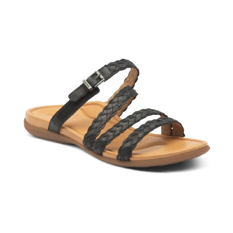 Shock - Absorbing Women's Sandals with a Soft Insole in Black for Active LifestylesWomen's Brielle Slip On Sandal In Black Shock - Absorbing Women's Sandals with a Soft Insole in Black for Active LifestylesWomen's Brielle Slip On Sandal In Black