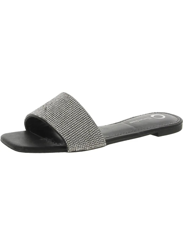 Women's Cork - Soled Espadrille Sandals with a Rope - Trimmed Upper in Navy for a Summer VibeWomens Embellished Square Toe Slide Sandals Women's Cork - Soled Espadrille Sandals with a Rope - Trimmed Upper in Navy for a Summer VibeWomens Embellished Square Toe Slide Sandals