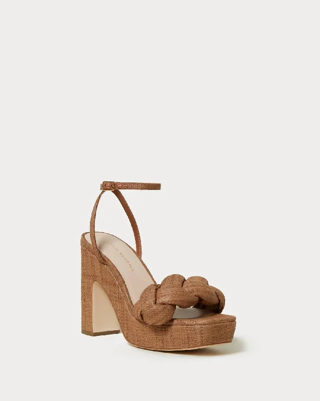 Women's Leather - Strapped Sandals with a Braided Detail in Brown for a Rustic AppealWomen's Fae Platform Heeled Sandal In Brown Women's Leather - Strapped Sandals with a Braided Detail in Brown for a Rustic AppealWomen's Fae Platform Heeled Sandal In Brown