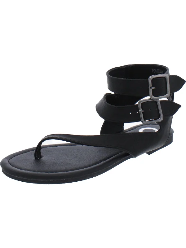 Women's Sandals with a Glitter - Coated Strap in Gold for a Sparkly Summer OutfitWomens Faux Leather Ankle Strap Women's Sandals with a Glitter - Coated Strap in Gold for a Sparkly Summer OutfitWomens Faux Leather Ankle Strap