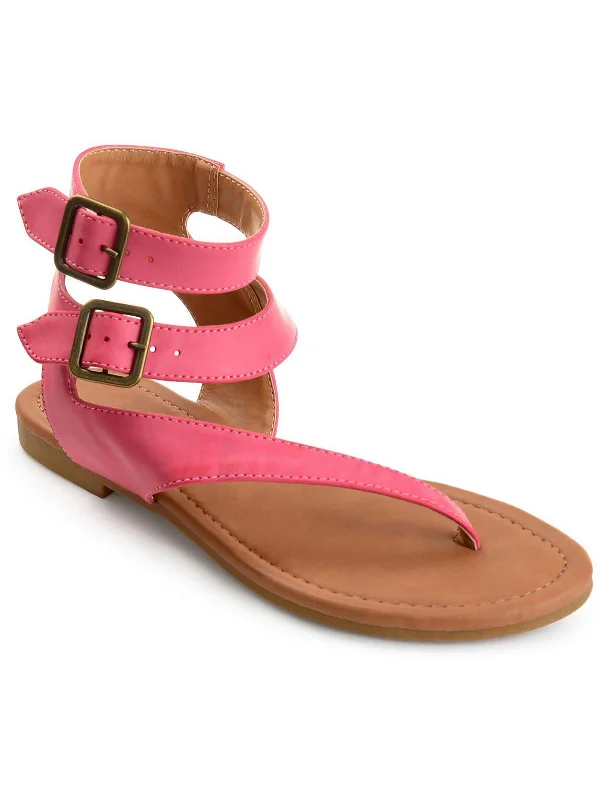Women's Thong Sandals with a Beaded Design in Multicolor for a Beachy AestheticWomens Faux Leather Flat Ankle Strap Women's Thong Sandals with a Beaded Design in Multicolor for a Beachy AestheticWomens Faux Leather Flat Ankle Strap