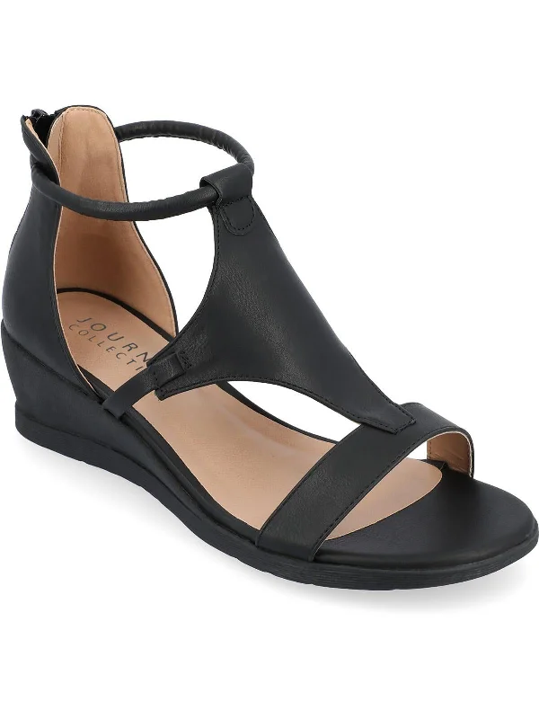 Women's Leather - Strapped Sandals with a Braided Detail in Brown for a Rustic AppealWomens Faux Leather Wedge Sandals Women's Leather - Strapped Sandals with a Braided Detail in Brown for a Rustic AppealWomens Faux Leather Wedge Sandals