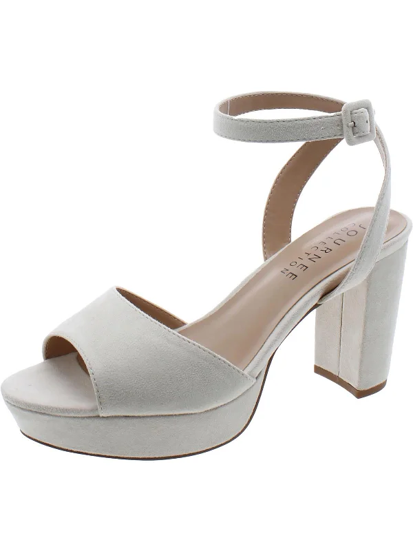 Women's Flat Slide Sandals with a Memory Foam Insole in White for All - Day ComfortWomens Faux Suede Ankle strap Block Heel Women's Flat Slide Sandals with a Memory Foam Insole in White for All - Day ComfortWomens Faux Suede Ankle strap Block Heel