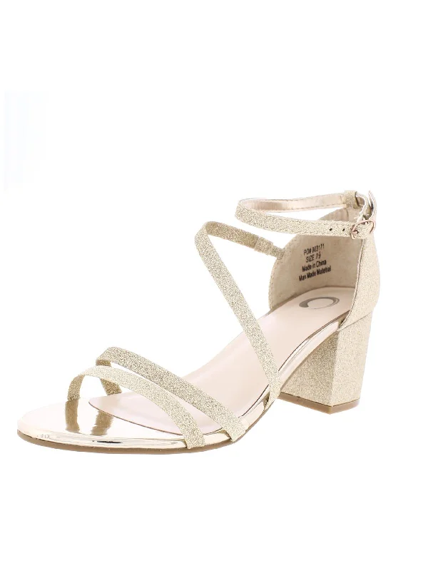 Women's Rhinestone - Embellished Open - Toe Sandals in Silver for a Glamorous Party LookWomens Glitter Ankle Strap Heels Women's Rhinestone - Embellished Open - Toe Sandals in Silver for a Glamorous Party LookWomens Glitter Ankle Strap Heels