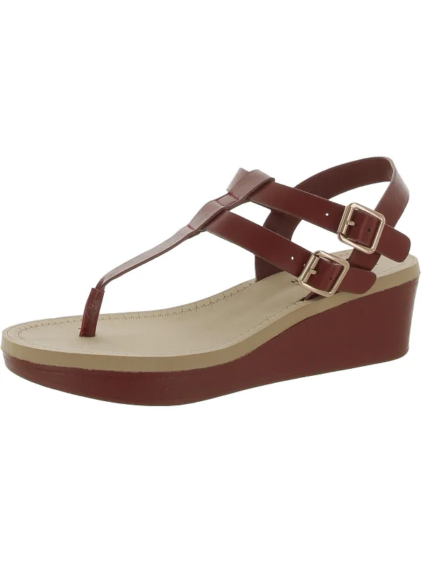 Child - Friendly Women's Sandals with a Secure Buckle in Purple for Moms on the GoWomens Leather Round Toe Wedge Sandals Child - Friendly Women's Sandals with a Secure Buckle in Purple for Moms on the GoWomens Leather Round Toe Wedge Sandals
