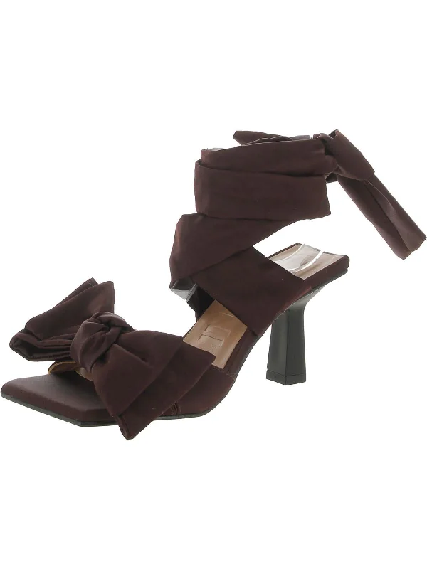 Women's Ankle - Strap Sandals with a Block Heel in Red for a Sophisticated StyleWomens Strappy Bow Heels Women's Ankle - Strap Sandals with a Block Heel in Red for a Sophisticated StyleWomens Strappy Bow Heels