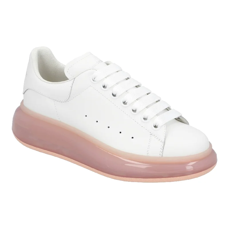 Women's Sneakers with Hidden Wedges for a Subtle Height Boost and Added StyleAlexander McQueen Larry Sneaker 'White Rose Gold'