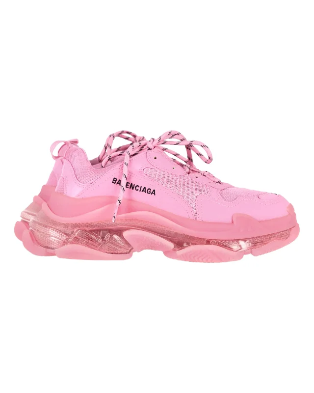 Patterned Print Women's Sneakers in Floral Designs for a Feminine and Fashion - Forward LookBalenciaga Triple S Clear Sole Sneakers in Pastel Pink Polyester Patterned Print Women's Sneakers in Floral Designs for a Feminine and Fashion - Forward LookBalenciaga Triple S Clear Sole Sneakers in Pastel Pink Polyester