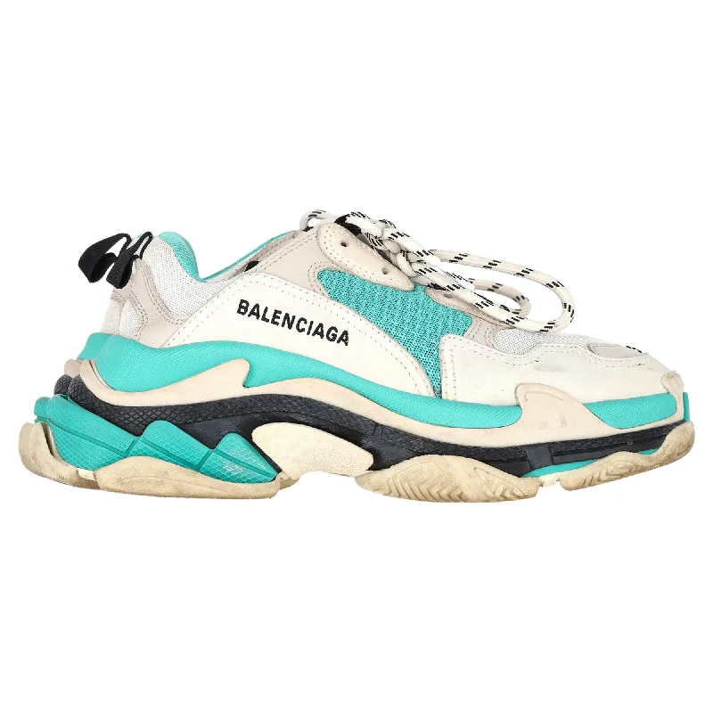 Wide - Width Women's Sneakers for Comfortable Fit for Those with Wider FeetBalenciaga Triple S Sneakers in Turquoise Polyester Wide - Width Women's Sneakers for Comfortable Fit for Those with Wider FeetBalenciaga Triple S Sneakers in Turquoise Polyester