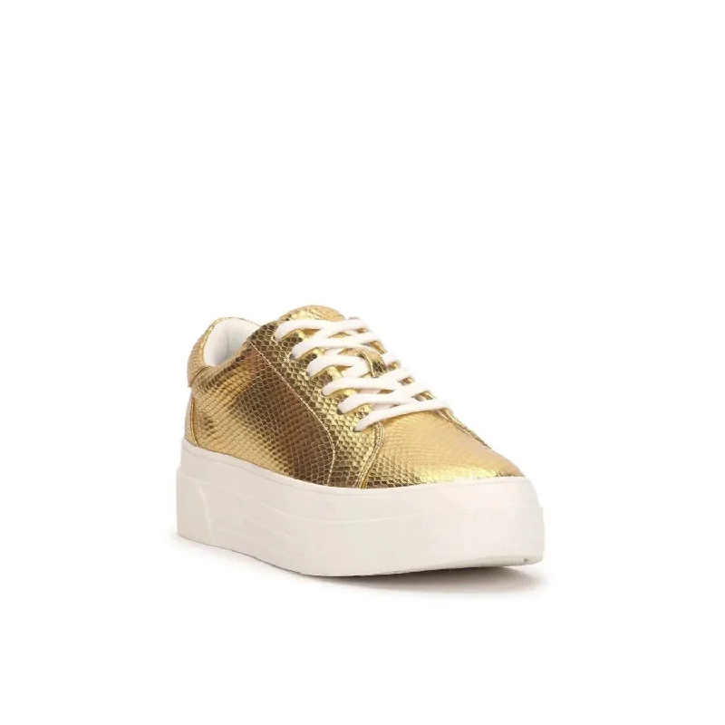 Sparkly Rhinestone - Embellished Women's Sneakers for a Glamorous and Eye - Catching LookCaitrona Platform Sneaker In Gold Sparkly Rhinestone - Embellished Women's Sneakers for a Glamorous and Eye - Catching LookCaitrona Platform Sneaker In Gold