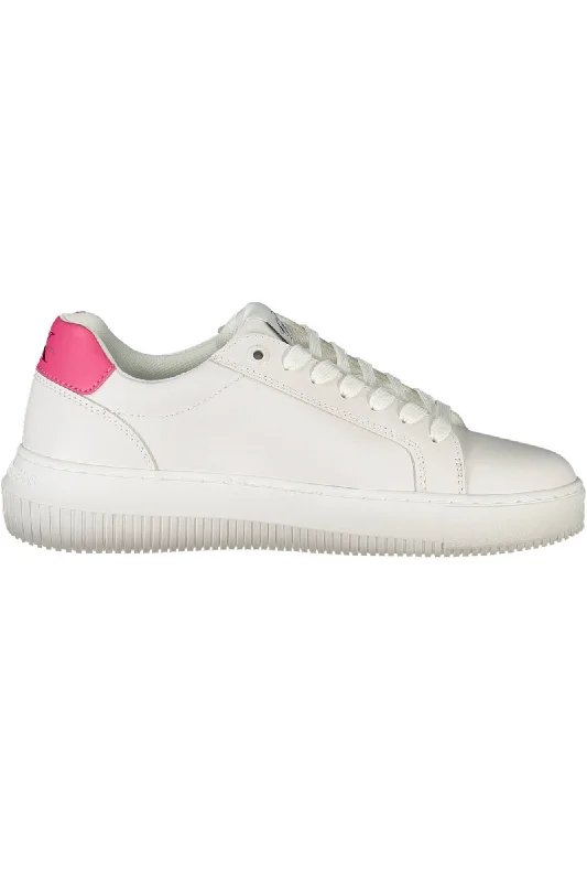 Chunky - Sole Women's Platform Sneakers in White for a Trendy Street Style LookCalvin Klein Eco-Conscious Sneakers with Logo Women's Accent Chunky - Sole Women's Platform Sneakers in White for a Trendy Street Style LookCalvin Klein Eco-Conscious Sneakers with Logo Women's Accent