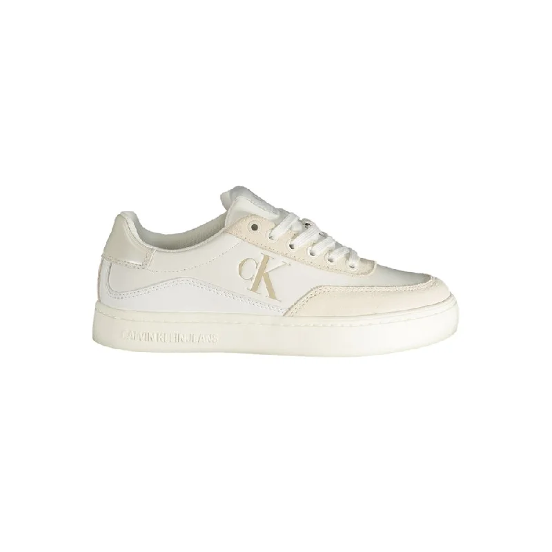 Chunky - Sole Women's Platform Sneakers in White for a Trendy Street Style LookCalvin Klein Polyester Women's Sneaker Chunky - Sole Women's Platform Sneakers in White for a Trendy Street Style LookCalvin Klein Polyester Women's Sneaker