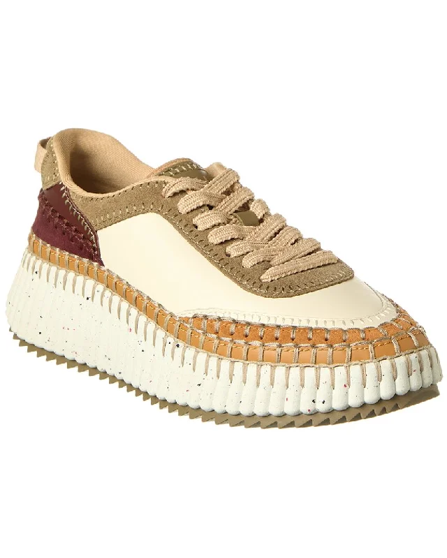 Women's Sneakers with Hidden Wedges for a Subtle Height Boost and Added StyleChloé Nama Canvas & Leather Sneaker Women's Sneakers with Hidden Wedges for a Subtle Height Boost and Added StyleChloé Nama Canvas & Leather Sneaker