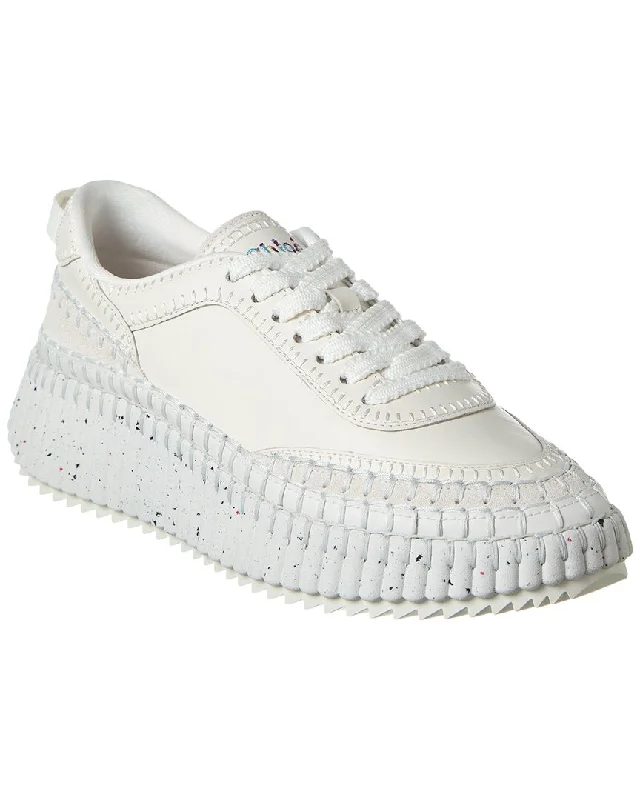 High - Top Women's Leather Sneakers in Black for a Stylish and Durable OptionChloé Nama Leather Sneaker