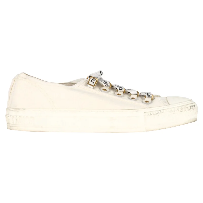 Women's Sneakers with Adjustable Straps for a Customized Fit During High - Impact ExercisesChristian Dior Walk’N’Dior Sneakers in White Cotton Canvas