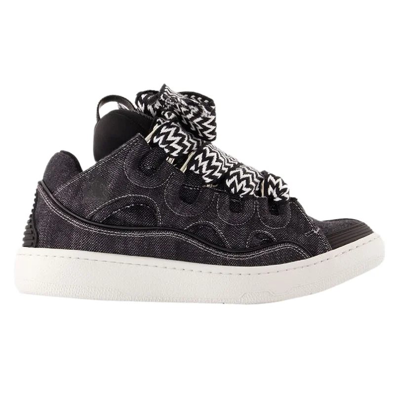 Women's Sneakers with Heel - Stabilizing Technology for Better Balance During RunningCurb Sneakers - Lanvin - Cotton - Black
