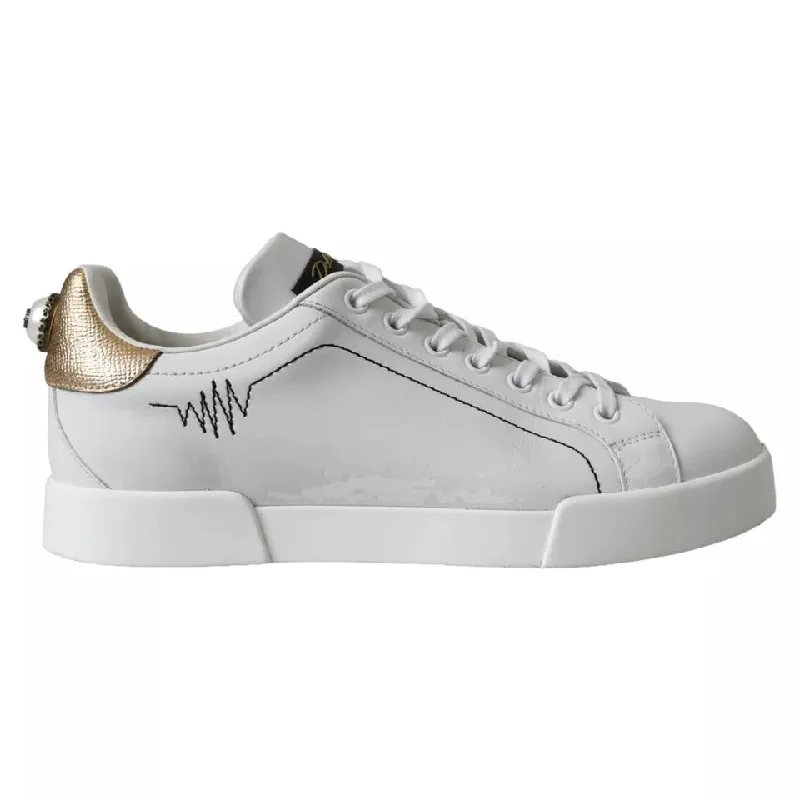 Smart - Tech Women's Sneakers with Fitness Tracking Features for Active Lifestyle EnthusiastsDolce & Gabbana  Leather Portofino Low Top Sneakers Women's Shoes (Pre-Owned)