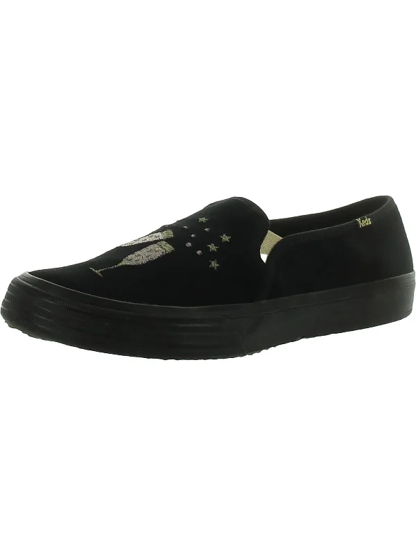 Foldable Women's Travel Sneakers for Compact Storage in LuggageDouble Decker Cheers Womens Velvet Lifestyle Slip-On Sneakers