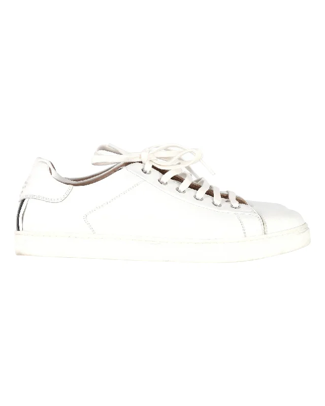 Sparkly Rhinestone - Embellished Women's Sneakers for a Glamorous and Eye - Catching LookGianvito Rossi Low-Top Sneakers in White Leather Sparkly Rhinestone - Embellished Women's Sneakers for a Glamorous and Eye - Catching LookGianvito Rossi Low-Top Sneakers in White Leather