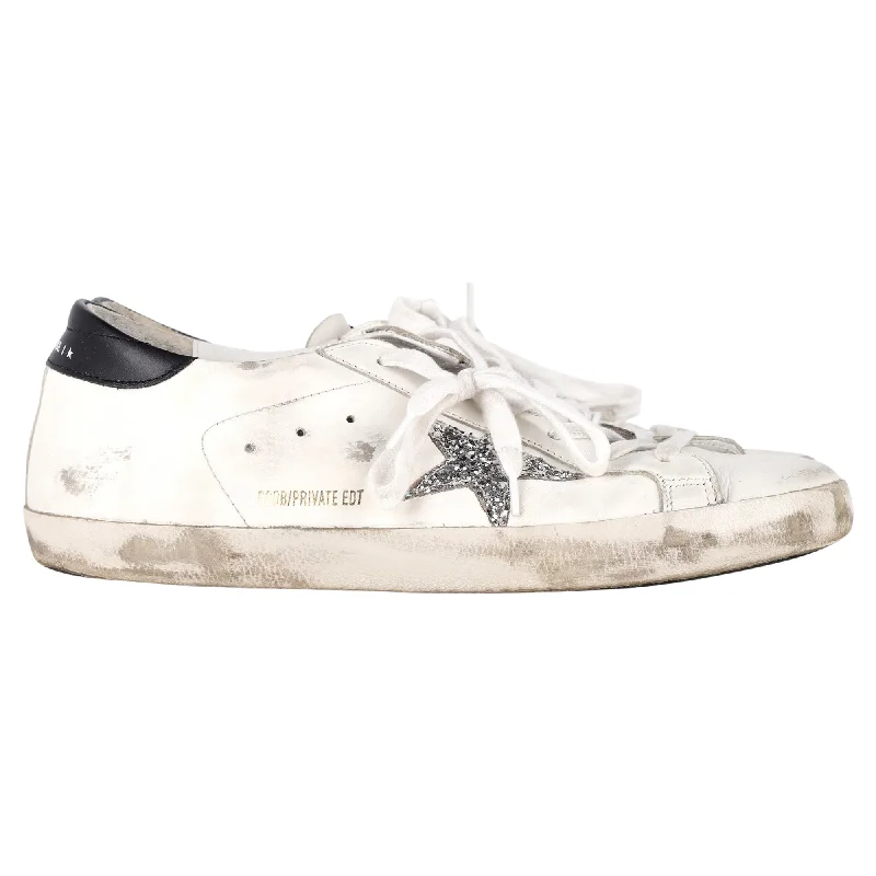 Breathable Mesh Women's Running Sneakers with Reflective Trim for Nighttime JoggingGolden Goose Superstar Distressed Glittered Sneakers in White Leather Breathable Mesh Women's Running Sneakers with Reflective Trim for Nighttime JoggingGolden Goose Superstar Distressed Glittered Sneakers in White Leather