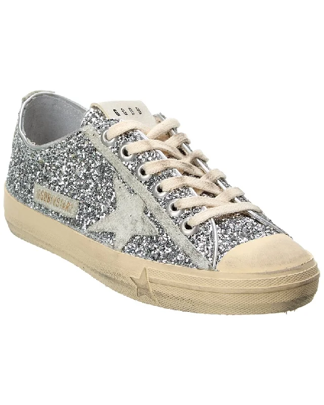 Wide - Width Women's Sneakers for Comfortable Fit for Those with Wider FeetGolden Goose Vstar2 Glitter & Suede Sneaker Wide - Width Women's Sneakers for Comfortable Fit for Those with Wider FeetGolden Goose Vstar2 Glitter & Suede Sneaker