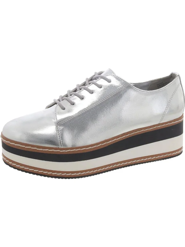 Foldable Women's Travel Sneakers for Compact Storage in LuggageGrant Womens Metallic Lace-Up Casual And Fashion Sneakers