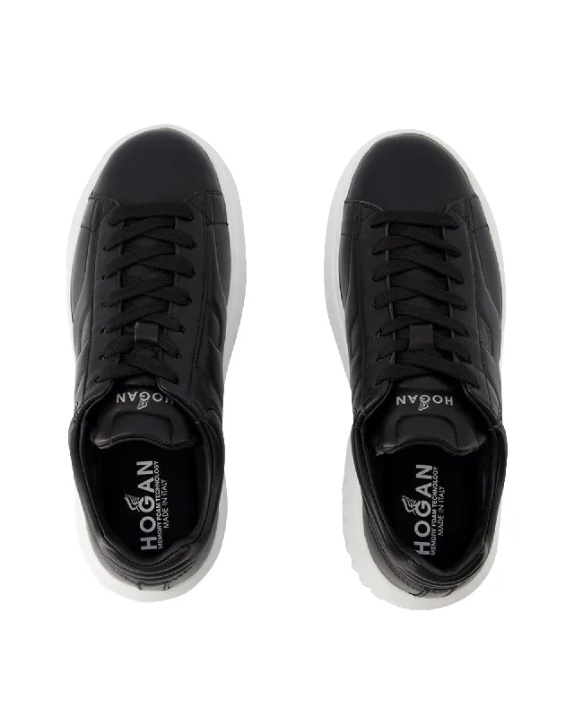 Vegan - Friendly Women's Sneakers Made from Recycled Materials for an Eco - Conscious ChoiceH-Stripes Allacciato Sneakers - Hogan - Leather - Black Vegan - Friendly Women's Sneakers Made from Recycled Materials for an Eco - Conscious ChoiceH-Stripes Allacciato Sneakers - Hogan - Leather - Black