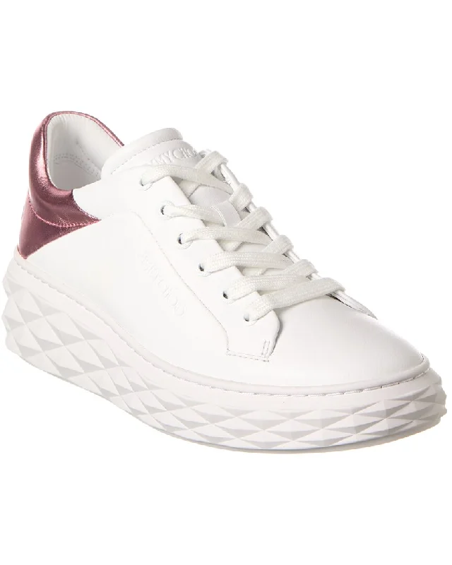 High - Top Women's Leather Sneakers in Black for a Stylish and Durable OptionJimmy Choo Diamond Maxi/F II Leather Sneaker