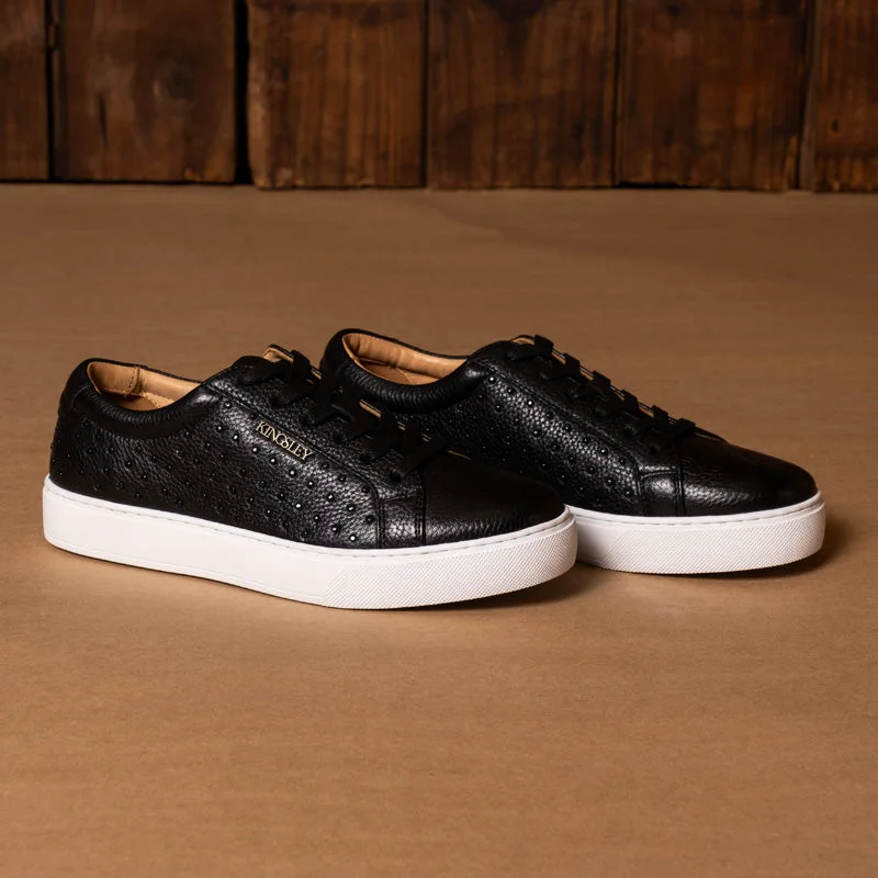 Retro - Style Women's Sneakers in Pastel Colors for a Nostalgic and Fashionable VibeKingsley Heath S Studded Sneaker Black/Black/White