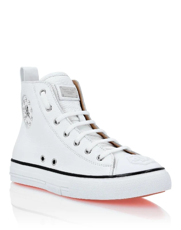 Vegan - Friendly Women's Sneakers Made from Recycled Materials for an Eco - Conscious ChoiceLeather Hi-Top Sneakers Megastar