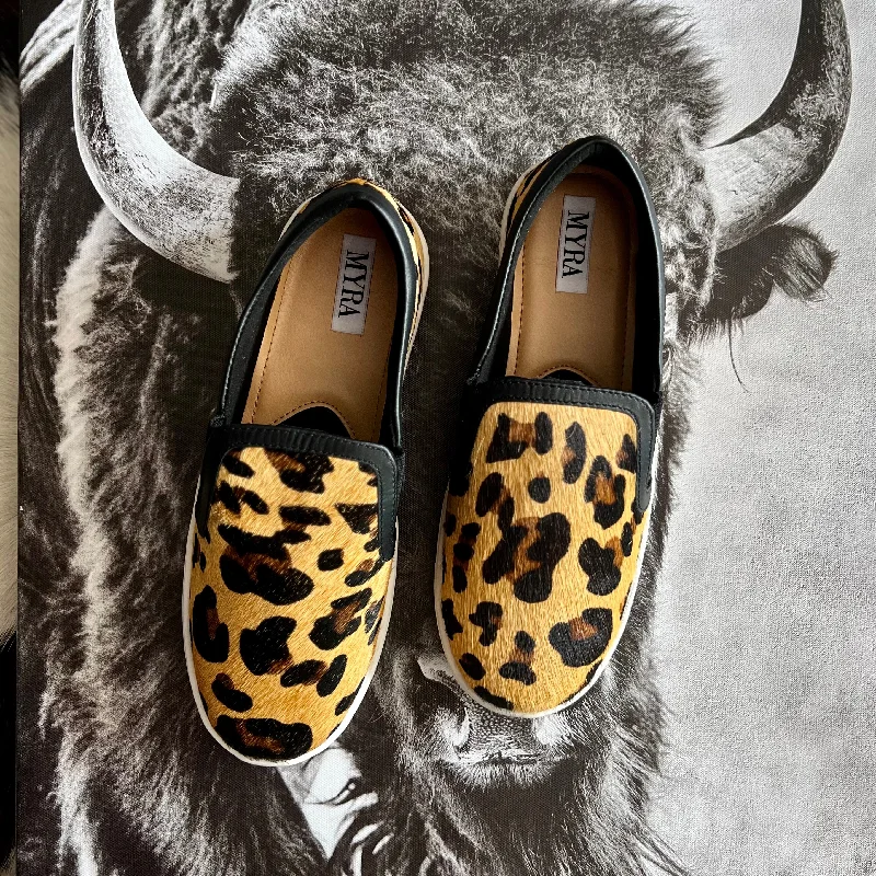 Water - Resistant Women's Hiking Sneakers with Traction Outsoles for Outdoor AdventuresLeather Leopard Hair On Hide Slip On Sneakers* Water - Resistant Women's Hiking Sneakers with Traction Outsoles for Outdoor AdventuresLeather Leopard Hair On Hide Slip On Sneakers*