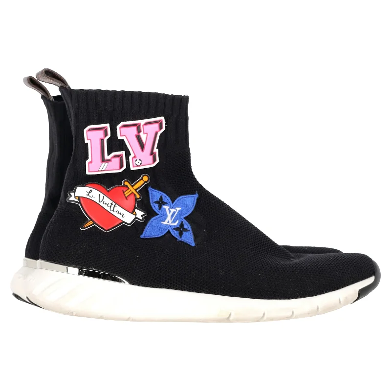 Low - Top Women's Tennis Sneakers in Bright Neon for a Pop of Color on the CourtLouis Vuitton LV Heart Patches Sock Sneakers in Black Polyester Low - Top Women's Tennis Sneakers in Bright Neon for a Pop of Color on the CourtLouis Vuitton LV Heart Patches Sock Sneakers in Black Polyester