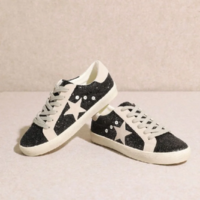 Patterned Print Women's Sneakers in Floral Designs for a Feminine and Fashion - Forward LookMidnight Glazed Star Sneakers Patterned Print Women's Sneakers in Floral Designs for a Feminine and Fashion - Forward LookMidnight Glazed Star Sneakers