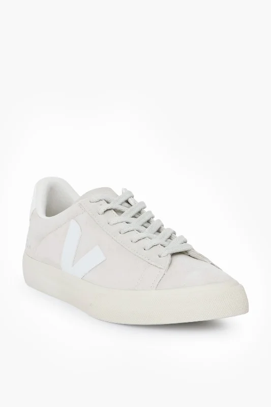 Vegan - Friendly Women's Sneakers Made from Recycled Materials for an Eco - Conscious ChoiceNatural White Suede Campo Sneakers