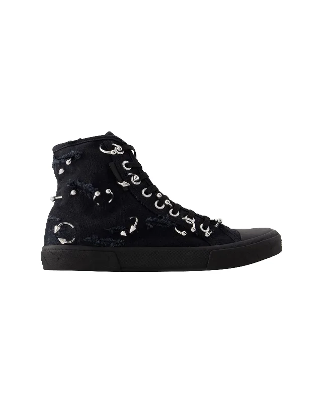Low - Top Women's Tennis Sneakers in Bright Neon for a Pop of Color on the CourtParis High Top Sneakers - Balenciaga - Canvas - Black Low - Top Women's Tennis Sneakers in Bright Neon for a Pop of Color on the CourtParis High Top Sneakers - Balenciaga - Canvas - Black