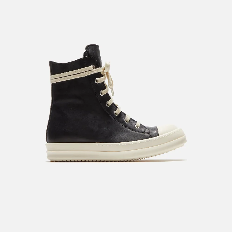 Chunky - Sole Women's Platform Sneakers in White for a Trendy Street Style LookRick Owens WMNS Lace Up Sneaker - Black / Milk Chunky - Sole Women's Platform Sneakers in White for a Trendy Street Style LookRick Owens WMNS Lace Up Sneaker - Black / Milk