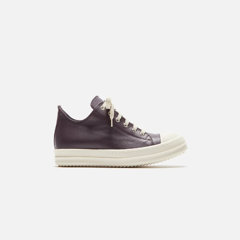 Breathable Mesh Women's Running Sneakers with Reflective Trim for Nighttime JoggingRick Owens WMNS Scarpe in Pelle Low Sneakers - Amethyst / Milk
