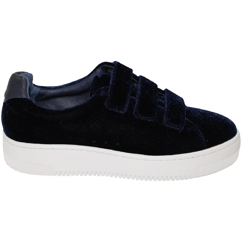 Vegan - Friendly Women's Sneakers Made from Recycled Materials for an Eco - Conscious ChoiceSandro Paris Velcro Low Top Sneakers in Navy Blue Velvet Vegan - Friendly Women's Sneakers Made from Recycled Materials for an Eco - Conscious ChoiceSandro Paris Velcro Low Top Sneakers in Navy Blue Velvet