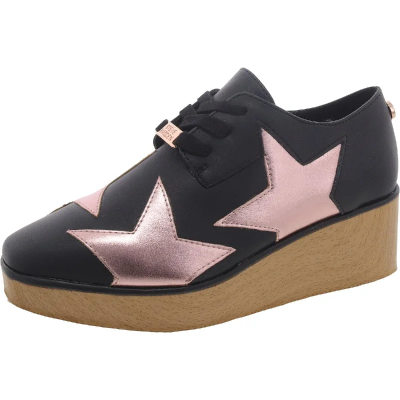Women's Sneakers with Hidden Wedges for a Subtle Height Boost and Added StyleStarpower Womens Faux Leather Lace-Up Casual And Fashion Sneakers