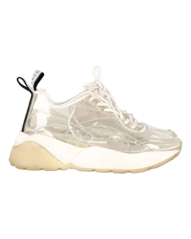 Women's Sneakers with Heel - Stabilizing Technology for Better Balance During RunningStella McCartney Eclypse Clear Chunky Sneakers in White PVC