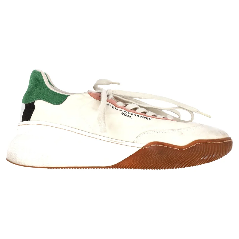 Women's Sneakers with Adjustable Straps for a Customized Fit During High - Impact ExercisesStella McCartney Tricolor Suede Loop Low Top Sneakers in Multicolor Faux Leather Women's Sneakers with Adjustable Straps for a Customized Fit During High - Impact ExercisesStella McCartney Tricolor Suede Loop Low Top Sneakers in Multicolor Faux Leather