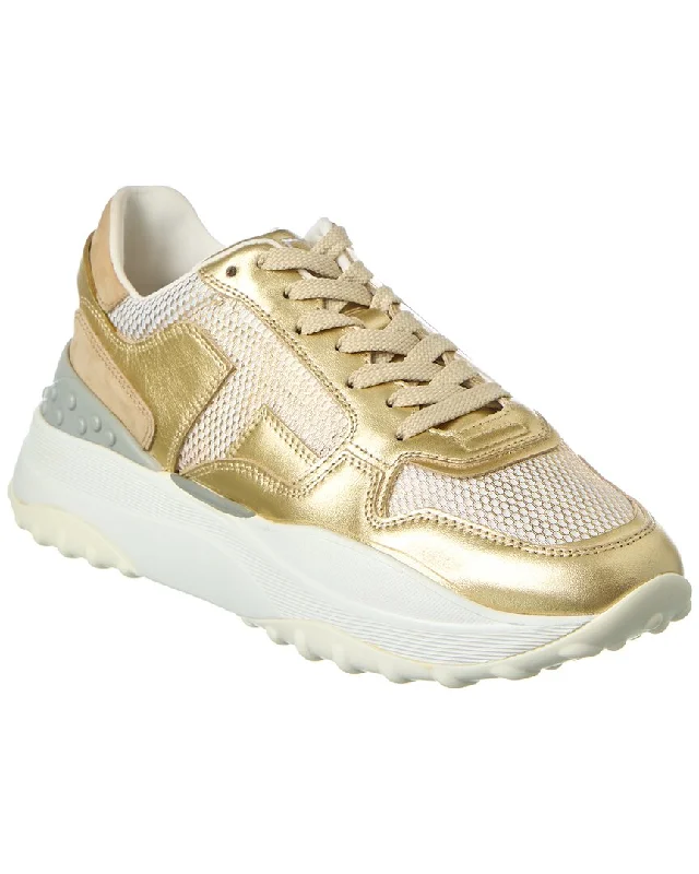 Sparkly Rhinestone - Embellished Women's Sneakers for a Glamorous and Eye - Catching LookTOD’s Leather & Mesh Sneaker