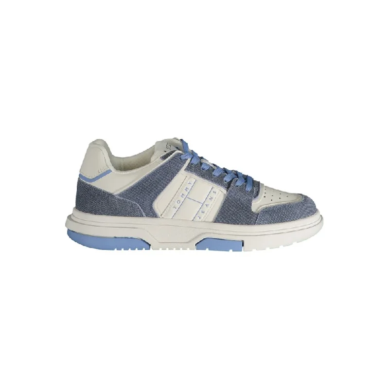 Retro - Style Women's Sneakers in Pastel Colors for a Nostalgic and Fashionable VibeTommy Hilfiger blue Polyester Women's Sneaker Retro - Style Women's Sneakers in Pastel Colors for a Nostalgic and Fashionable VibeTommy Hilfiger blue Polyester Women's Sneaker